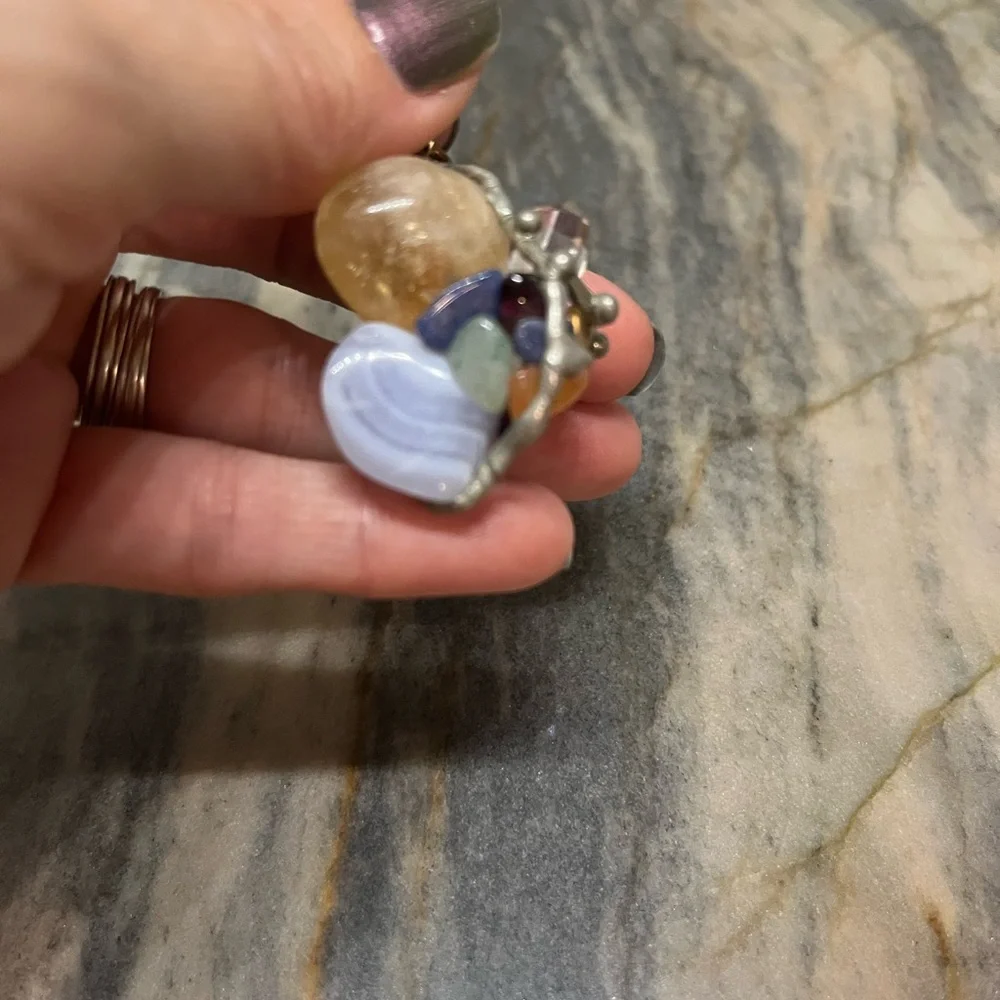 chakra amulet pendant Healing Zodiac Crystals  Approx 1.25” tall